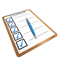 A clipboard and checklist